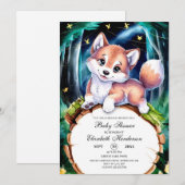 Boho Magical Wolf Baby shower Kaart (Voorkant / Achterkant)