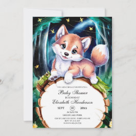 Boho Magical Wolf Baby shower Kaart