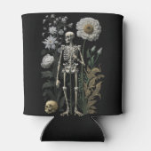 boho magie floraal skelet in zwart blikjeskoeler (Achterkant)