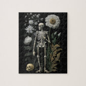 boho magie floraal skelet in zwart legpuzzel (Verticaal)