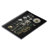 boho magie floraal skelet in zwart notitieboek (Linkerzijde)