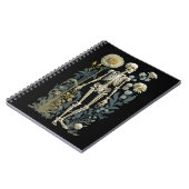  boho magie floraal skelet in zwart notitieboek (Linkerzijde)