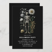  boho magie floron zwarte skelet Halloween Kaart (Voorkant / Achterkant)