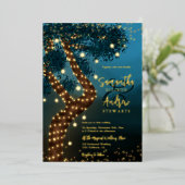 Boho magisch betoverend bosbos bruiloft folie uitnodiging (Staand Voorkant)