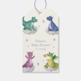 Boho Magische Kleine Sterren Draak Baby Borrel Cadeaulabel