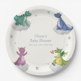Boho Magische Kleine Sterren Draak Baby Shower Papieren Bordje