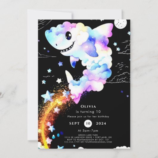 Boho Magische Marine Haai Verjaardag Kaart (Voorkant)