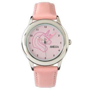 Boho Magische Mooie Meisjes Eenhoorn Roze Horloge