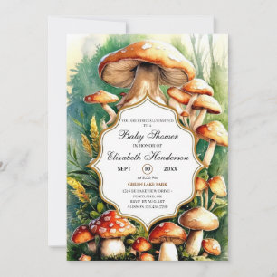 Boho magische paddenstoel Baby shower Kaart