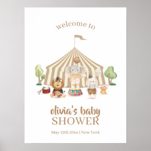 Boho Magische Safari Circus Baby Shower Welkom Poster
