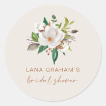 Boho Magnolia Favor Labels Vrijgezellenfeest Seal 