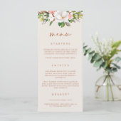 Boho Magnolia Menu Wedding Vrijgezellenfeest Meal  (Staand voorkant)