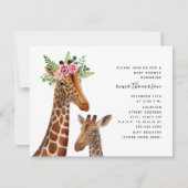 Boho Mama + Baby Giraffe Baby shower Kaart (Voorkant)