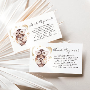 Boho mama en Baby Owls Book Request Kaart Visitekaartje