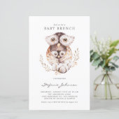 Boho mama en Baby uil Baby brunch uitnodiging (Staand voorkant)