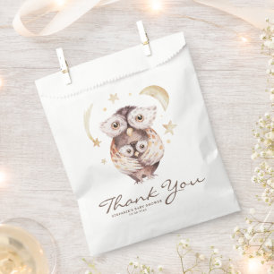 Boho mama en Baby uil Baby shower Dank u Bedankzakje