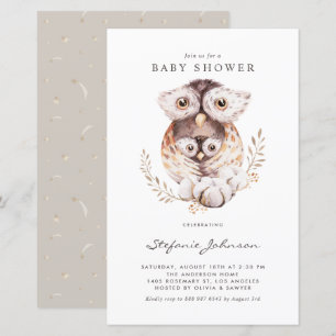 Boho mama en Baby uil Baby Sprinkle Invitation