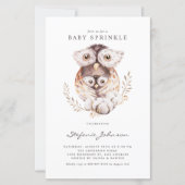 Boho mama en Baby uil Baby Sprinkle Invitation (Voorkant)