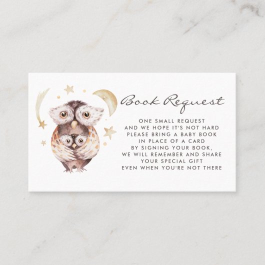 Boho mama en Baby uil boek aanvraag Kaart Visitekaartje (Voorkant)
