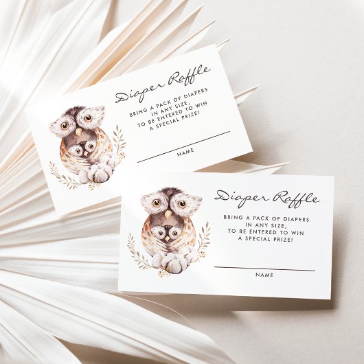 Boho Mama en Baby Uil Luier Raffle Kaart Visitekaartje