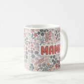 Boho Mama Grijs Roze Bloemendecor 3D Effect Patroo Koffiemok (Voorkant rechts)
