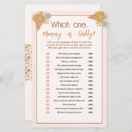 Boho mama of papa Baby shower gissen spel