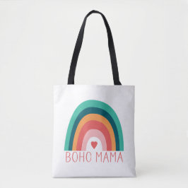 Boho Mama Regenboog Moderne Felle Kleuren Trend Tote Bag