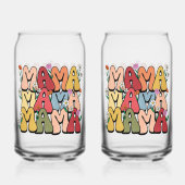 Boho "Mama" Stacked Typography Blikvorm Glas (Achterkant)