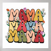Boho "Mama" Stacked Typography Poster (Voorkant)