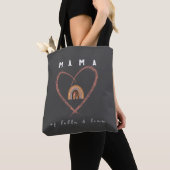 Boho Mama Tekst w / Moon Veren en Kind Namen Tote Bag (Dichtbij)