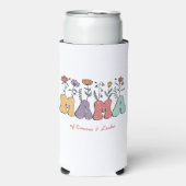 Boho Mama Text met Flowers en Kind Names Seltzer Blikjeskoeler (Seltzer Voorkant)