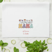 Boho Mama Text met Flowers en Kind Names Theedoek (Gevouwen)