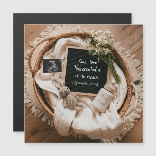 Boho mand baby aankondiging zwangerschap aankondig (Voorkant / Achterkant)