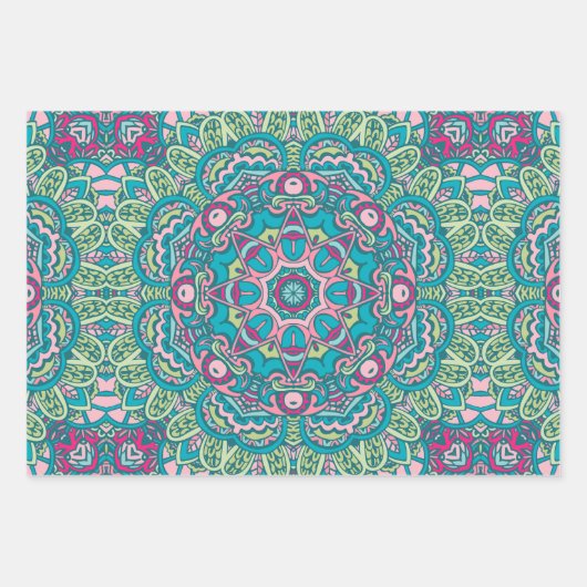 Boho Mandala abstract ontwerp Inpakpapier Vel (Voorkant 2)