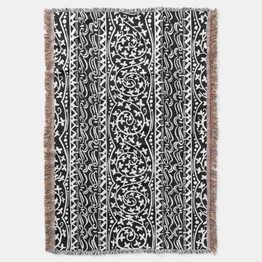 Boho Mandala Bloem & Leaf Gooi Deken (Voorkant Verticaal)