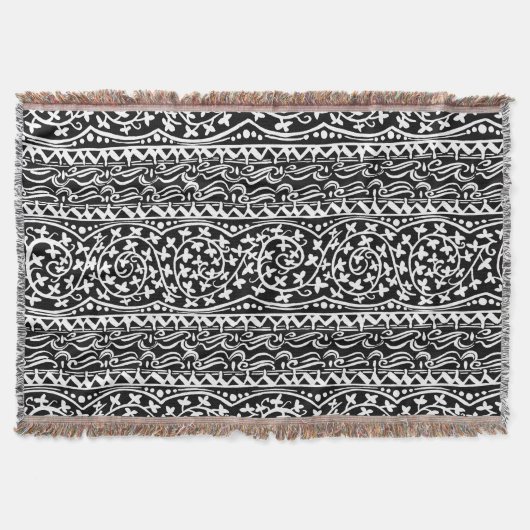 Boho Mandala Bloem & Leaf Gooi Deken (Voorkant)