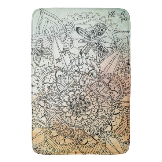 Boho Mandala Bohemian Art Badmat (Voorkant Verticaal)