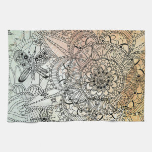 Boho Mandala Bohemian Art Notitieboek Theedoek