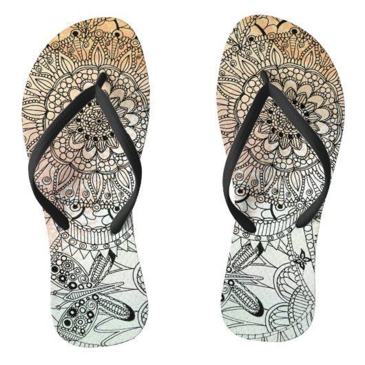 Boho Mandala Bohemian Art Teenslippers (Voetbed)
