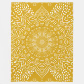 Boho Mandala Bright Mustard Yellow Fleece Deken (Voorkant)