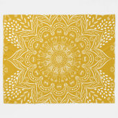 Boho Mandala Bright Mustard Yellow Fleece Deken (Voorkant (Horizontaal))