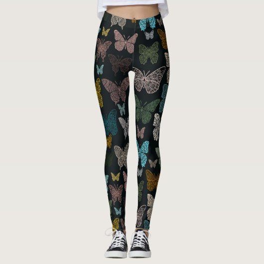 Boho Mandala Butterflies Leggings (Voorkant)