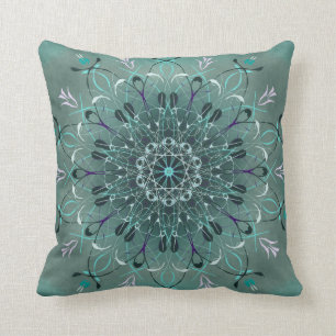 Boho Mandala Dark Turquoise Kussen
