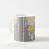 Boho Mandala Droomvanger Gepersonaliseerd Grijs AI Koffiemok (Voorkant links)