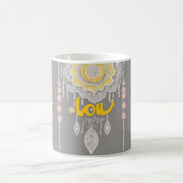 Boho Mandala Droomvanger Gepersonaliseerd Grijs AI Koffiemok