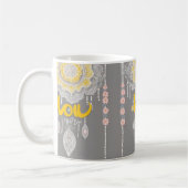 Boho Mandala Droomvanger Gepersonaliseerd Grijs AI Koffiemok (Links)
