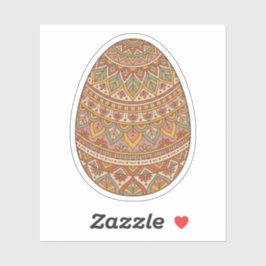 Boho Mandala Easter Egg Earth Tones Aesthetic  Sticker