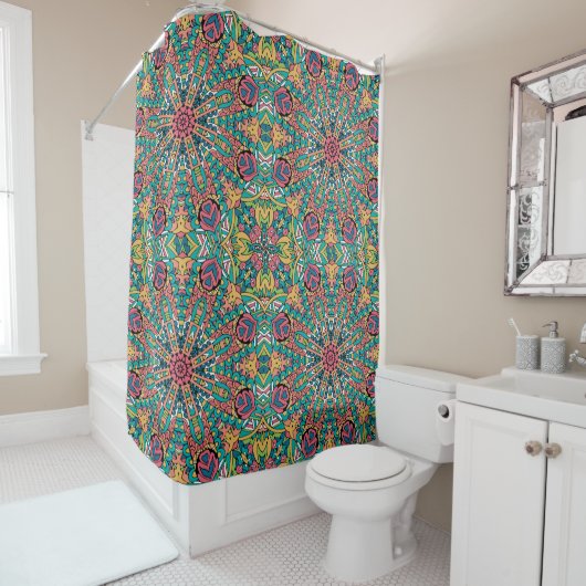 Boho Mandala Festive Shower Curtain Douchegordijn (In situ)
