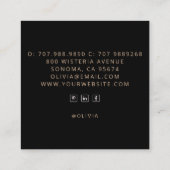 Boho Mandala Floral Art Therapist Vierkante Visitekaartje (Achterkant)