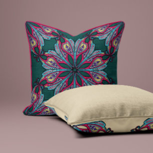 Boho Mandala Floral Sierkussen